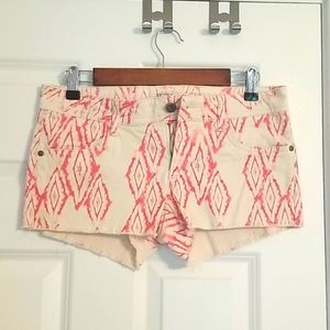 Mudd Shorts, Size 7, White, Pink Pattern